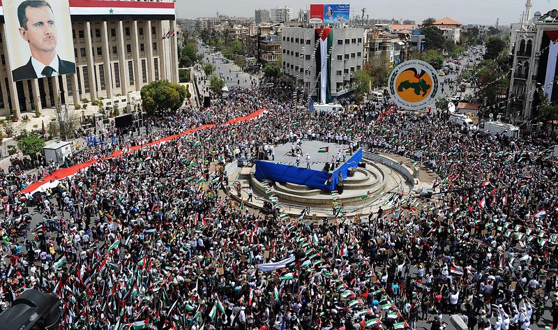 Сирийци празнуват 65-годишнината на управляващата партия БААС ЕПА/БГНЕС
