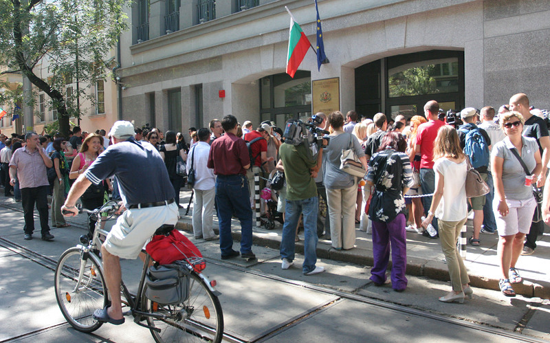 Протест на съдии пред ВСС на 13 юли. Снимка БГНЕС