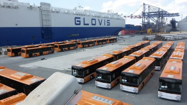 Първите 70 китайски автобуса за градския транспорт на София пристигнаха на порт Бургас миналата седмица