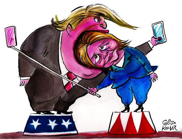 Първият дебат на кандидат президентите през погледа на карикатуристи от цял свят