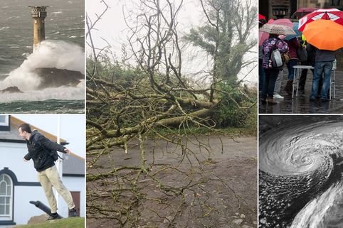 Бурята Офелия връхлетя Ирландия, повалени са дървета и електропроводи