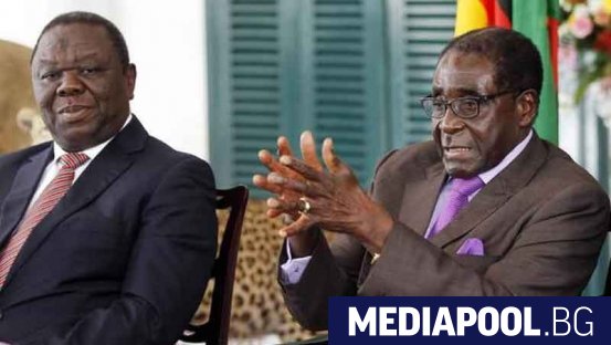Морган Цвангираи и Робърт Мугабе Бившият премиер на Зимбабве Морган
