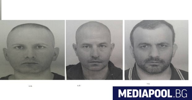 Издирваните Кирил Микев, Красимир Йорданов и Тодор Богданов. Снимка: МВР