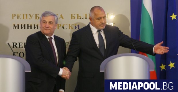 Таяни и Борисов сн БГНЕС Оптимист съм за българското председателство