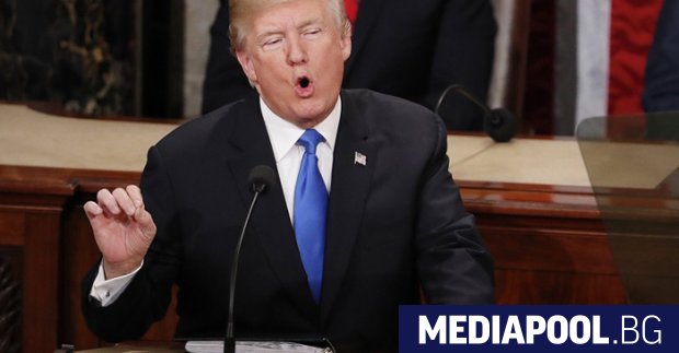 Доналд Тръмп по време на речта си сн ЕПА БГНЕС Президентът