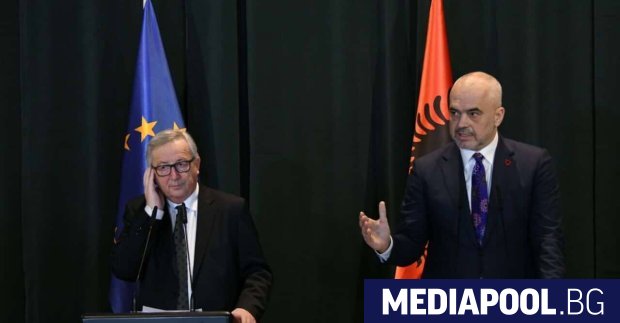Жан Клод Юнкер и Еди Рама Председателят на Европейската комисия