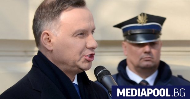 Полският президент Анджей Дуда Президентът на Полша Анджей Дуда се