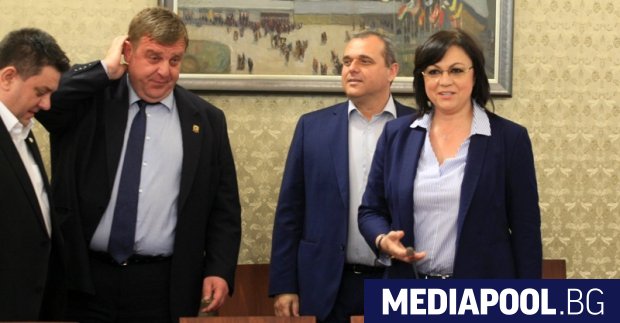 Вицепремиерът Красимир Каракачанов и лидерът на БСП Корнелия Нинова се