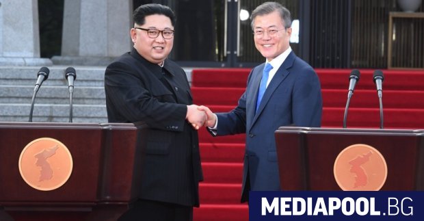 Ким Чен-ун и Мун Дже-ин Южнокорейският президент Мун Дже-ин категорично