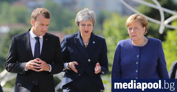 Лидерите на Франция, Великобритания и Германия - Еманюел Макрон, Тереза