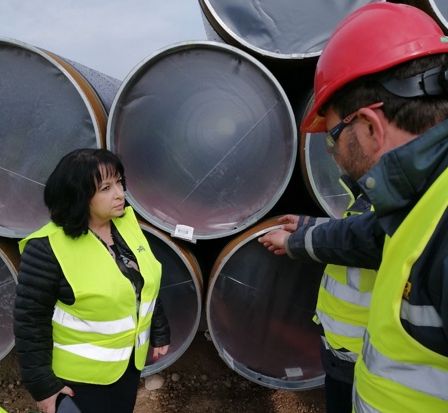 Теменужка Петкова инспекция тръби за газовата връзка с Гърция
