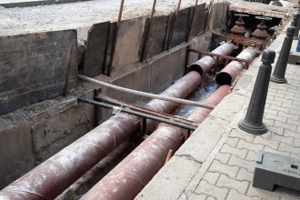 тръби, улица, ремонт, Топлофикация