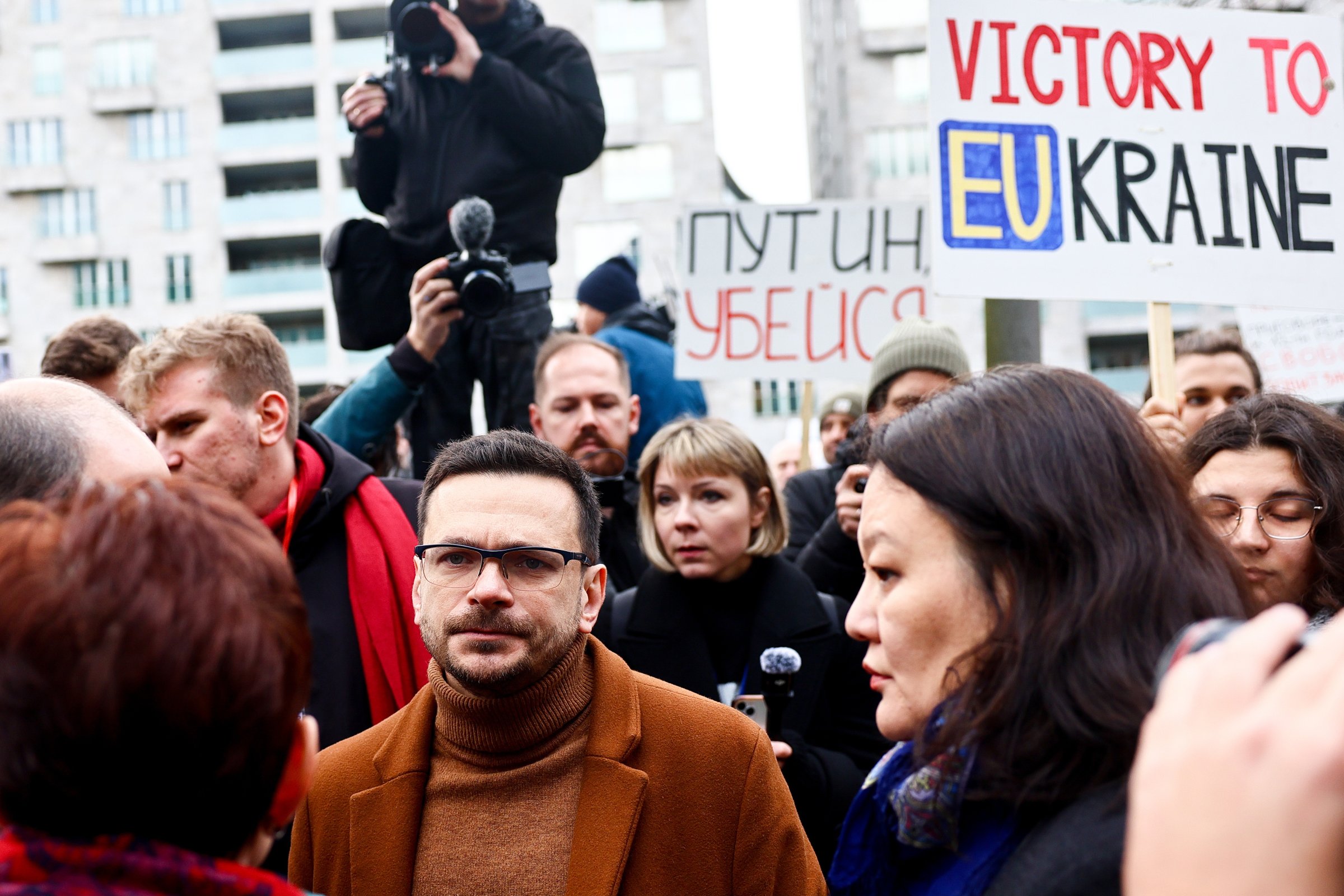 Иля Яшин бе в първите редици на протеста, сн. ЕПА/БГНЕС