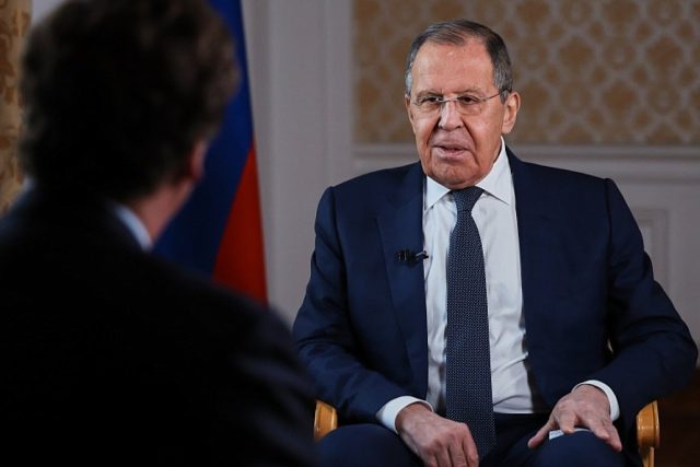 Сергей Лавров по време на излъченото снощи интервю