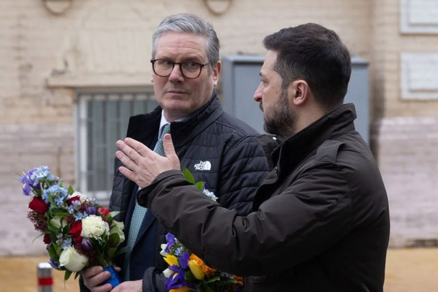 Киър Стармър и Володимир Зеленски днес в Киев
