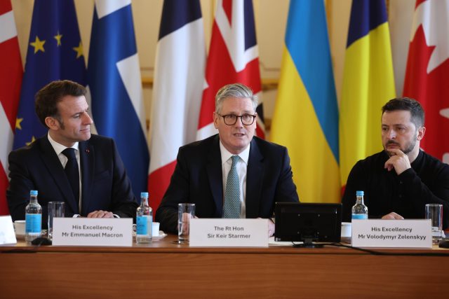 Киър Стармър, Еманюел Макрон, Володимир Зеленски