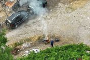мъж пали огън в двора си в село Плоски