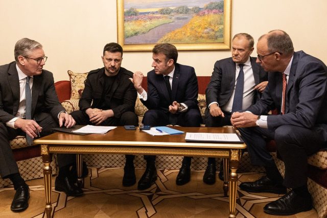 Зеленски, Стармър, Мерц, Макрон