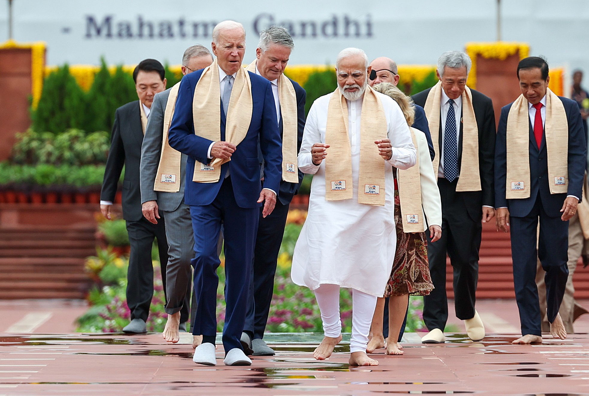 Лидерите на Г-20 на мемориала на Ганди 