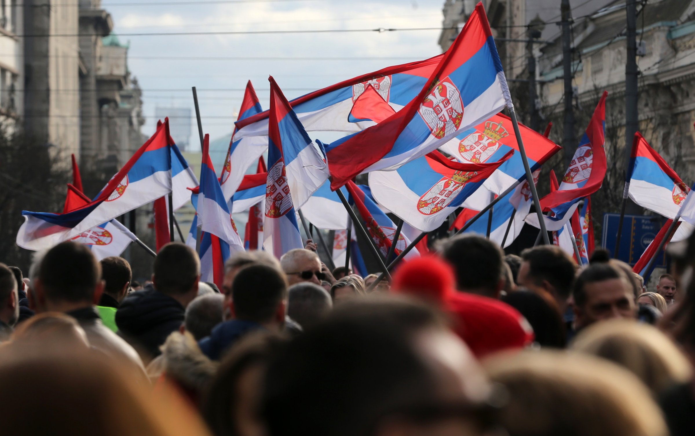 Протест в Белград срещу изборните измами. Сн. ЕПА/БГНЕС