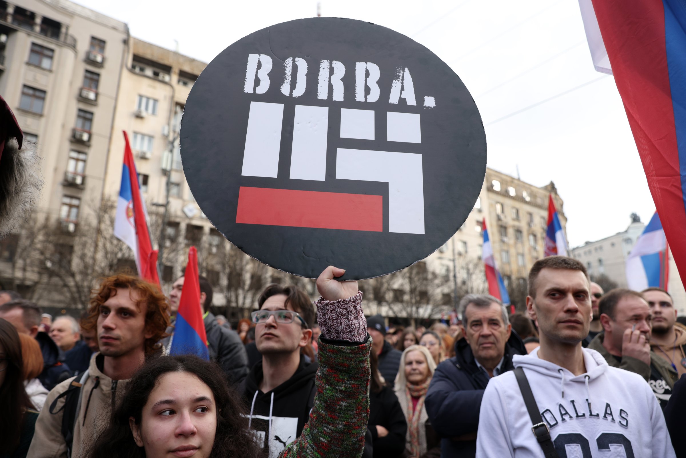 Протест в Белград срещу изборните измами. Сн. ЕПА/БГНЕС