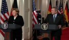 Буш и Меркел единни за дипломатическо решение на кризата с Иран