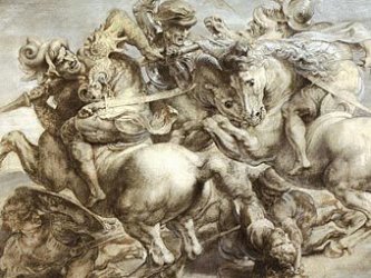 Копие от фреската на Леонардо, изпълнена от Рубенс- "Битката при Ангиари".