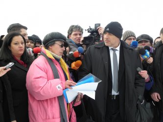 Инспекция на премиера Борисов на магистрала "Струма" през януари 2012 г.