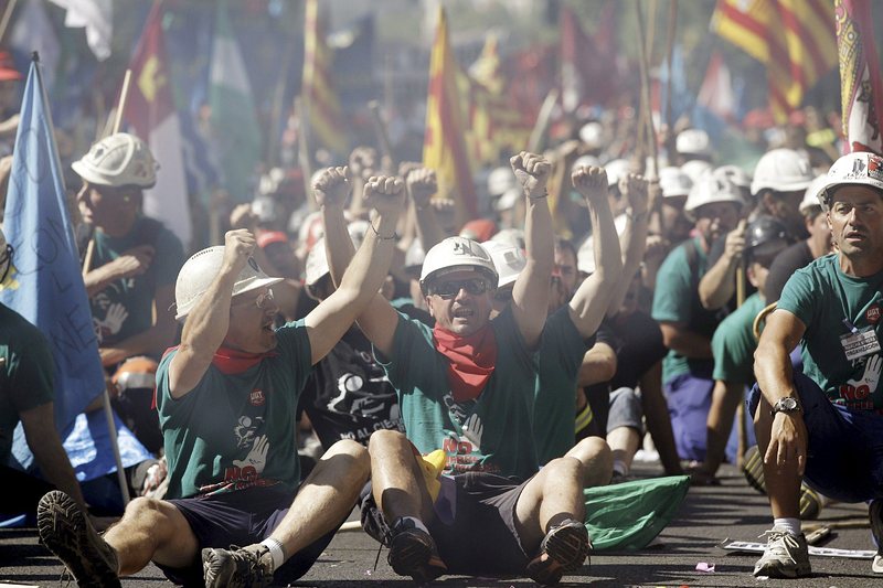 Протестиращи миньори в Мадрид, сн. ЕПА/БГНЕС