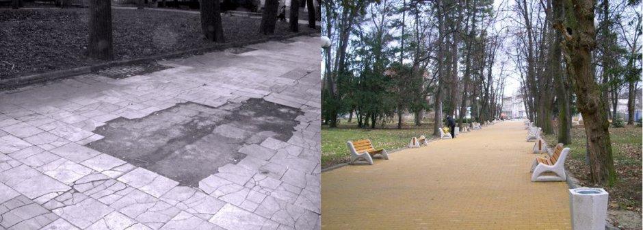Централният парк на Банкя, преди и след ремонта