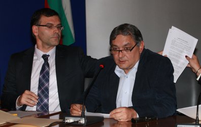 Председателят на БЛС Цветан Райчинов с финансовия министър Симеон Дянков, сн. БГНЕС