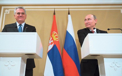 Президентите на Сърбия и Русия Томислав Николич и Владимир Путин