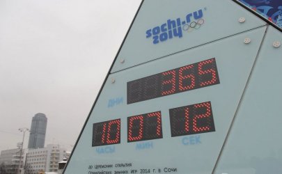 В четвъртък специално табло започна да брои обратно времето до откриването на олимпиадата в Сочи обратното броене 