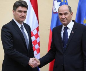 Премиерите на Хърватия и Словения Зоран Миланович и Янез Янша