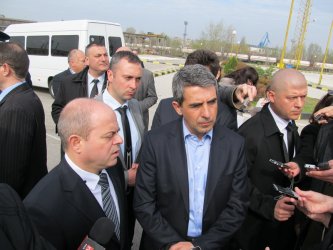 Президентът Росен Плевнелиев на оглед на Дунав мост в Русе. сн.БГНЕС