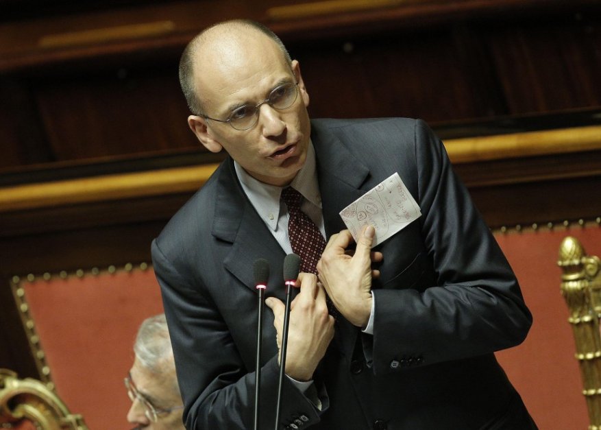 Енрико Лета в италианския Сенат