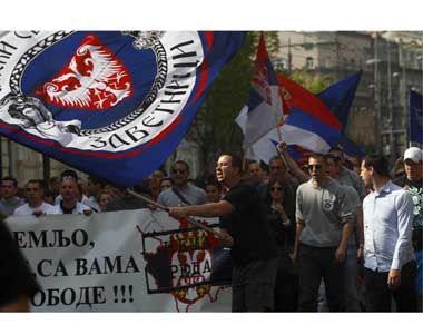 Протест на сърбите в Косовска Митровица в понеделник