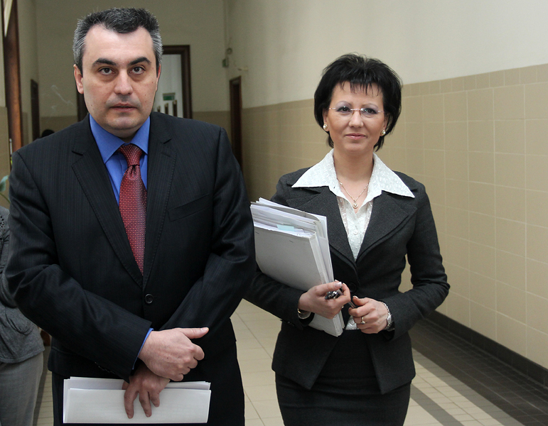 Градският прокурор Николай Кокинов с говорителя си Румяна Арнаудова. Сн.: БГНЕС