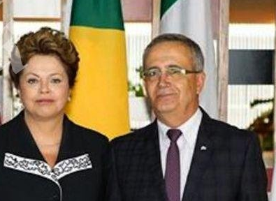 Посланик Чавдар Николов с президента на Бразилия Дилма Русев.