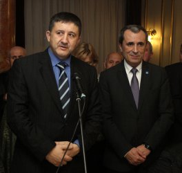 Георги Марков и Пламен Орешарски по време на посещението на премиера в Румъния в края на ноември. Сн: БГНЕС