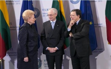 Грибаускайте, Ромпой и Барозу в края на срещата във Вилнюс