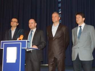 Мартин Димитров, Радан Кънев, Божидар Лукарски и Корман Исмаилов пред журналисти
