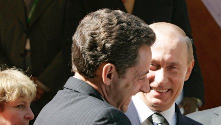 Никола Саркози с Владимир Путин