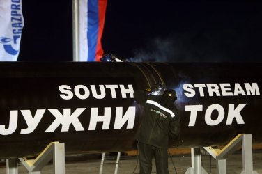 Първа заварка на тръбата в Сърбия