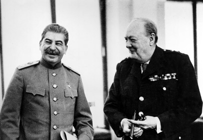 Сталин и Чърчил през 1945 г.
