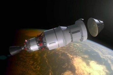 Отделянето на капсулата от космически кораб "Орион".