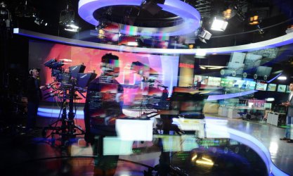 Студиото на Russia Today в Лондон. Глобалният телевизионен канал е основното оръжие на Путин в информационната му война срещу Запада.