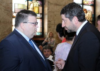 Главният прокурор Сотир Цацаров и министърът на правосъдието Христо Иванов. Сн.: БГНЕС