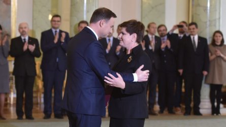 Полският президент Анджей Дуда и Беата Шидло