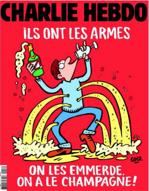 "Шарли ебдо" с карикатура против атентаторите от Париж